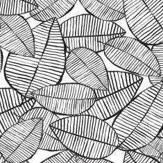 Papel de Parede Folhagem Preto e Branco 57x270cm - Quartinhos