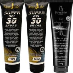 Kit 2 Super Gel 30 Ervas 150g + 1 Gel Cartilagem de Tubarão com 18 Erv