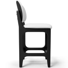 Banqueta Baixa Bar Cozinha E Sala De Jantar Fixa Betta L02 Preto Facto Branco - Lyam Decor