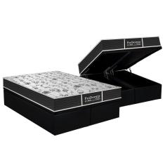 Cama Box Baú Queen: Colchão Molas Probel Prolastic ProDormir Sleep + Base CRC Courano Black(158x198)