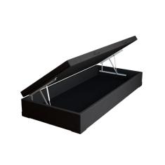 Base para Cama Box Solteiro Martin Premium com Baú Suede (47x88x188) Preta