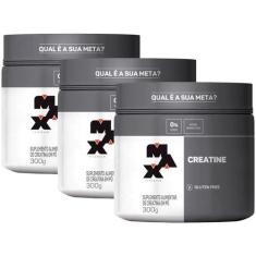 Kit com 3 x creatine monohidratada pote 300g - creatina max titanium