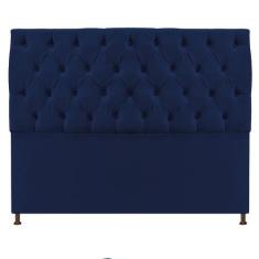 Cabeceira Sofia 140 cm Casal Suede Azul Marinho - ADJ Decor