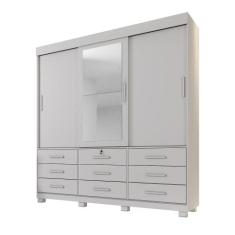 Guarda-Roupas Londres 3 Portas 9 Gavetas com Espelho Benetil - Benetil