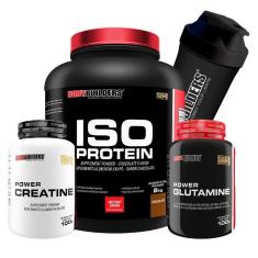 Kit Whey Protein Iso Protein 2Kg + Creatina 100g + Glutamina 100g + Coqueteleira - Bodybuilders-Unissex