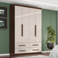 Guarda Roupa Solteiro Maximus Plus 4 Portas de Bater 4 Gavetas - Zanzi