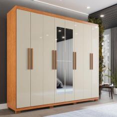 Guarda-roupa Casal 8 Portas 4 Gavetas Montreal com Espelho com Pés Fre