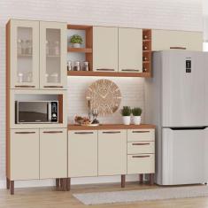 Cozinha Completa Modulada Milão 100 MDF com Balcão 9 Portas 3 Gavetas 