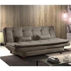 Sofa Cama 3 Lugares Premium Marrom - Luxury