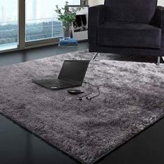 Tapete Social Felpudo Macio Casa Dona 150cmx200cm Cinza