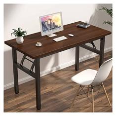 Mesa de computador Dobrando de madeira PC Mesa laptop mesa portátil para escritório casa moderna mesa de escrita simples PC Mobiliário de mesa de estudo de mesa, 2 cores Mesa de trabalho para home off
