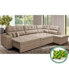 Sofá de Canto Retrátil e Reclinável Direito 3,00x2,36m Molas Cama inBox Espanha. Velusoft