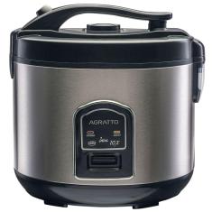 Panela Elétrica de Arroz Legumes Inox 10 Xícaras Antiaderente 700W Arrozeira Inox Agratto