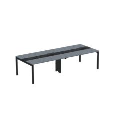 Mesa de Plataforma Dupla para 4 Pessoas Corporativa 150X120/4P PDC15/12/4P Grafito/Preto