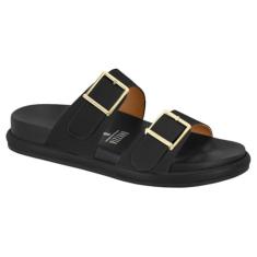 Birken Papete Feminina Duas Fivelas Vizzano Confortável Casual Dia a Dia (Preto, BR, Adulto, Numérico, 35)