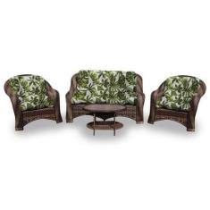 Conjunto de Sofá Fibra Sintética Marco - 1 Sofá 2 L + 2 Poltronas + 1 