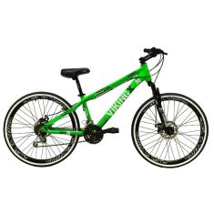 Bicicleta Aro 26 Vikingx Tuff 21v Alumínio Freeride DH Aros Vmaxx Pretos Freio a Disco-Unissex