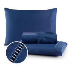 Lençol para cama Solteiro 3 Peças 400 Fios Ponto Palito 100% Algodão -