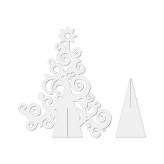 Árvore De Natal Com Arabesco 33cmx40cm - Cria Arte Laser Branco