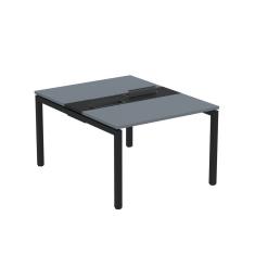 Mesa Plataforma Dupla Com Pé De Aço Para Coworking 120x140-2p Pdc12-14-2p Grafito-preto