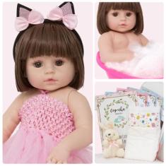 Boneca Reborn Bailarina Coelhinha Corpo Vinil + Acessórios - Cegonha R