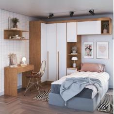 Guarda-roupa Modulado 6 Peças Infinity Cedro/Branco Line