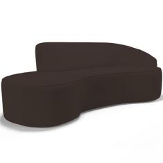 Sofá 3 Lugares Curvo Sala de Estar Living Firenze Direito D02 Corano M