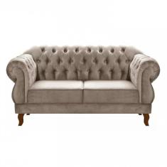 Sofá Namoradeira Duquesa 2 Lugares Chesterfield Imperial Capuccino