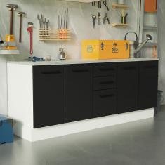 Kit com 2 Balcões Multiuso 4 Portas 3 Gavetas Agata Madesa