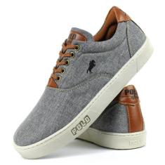 Tênis Polo Casual Masculino Conforto - Polo White, Cinza, 38