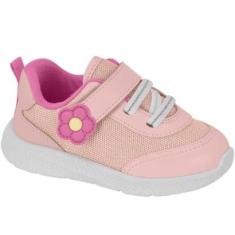 Tênis Infantil Menina Molekinha Bebê Nylon Flat - Rosa-Feminino