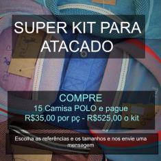 Kit58 - 15 Camisas Polo Piquet John Pull - Kit  Atacado