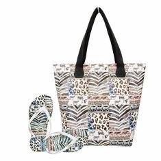 Bolsa Com Chinelo Feminino Animal Print Magicc Bolsa