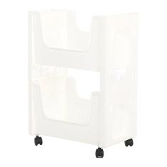 Prateleira de Armazenamento Móvel, Carrinho de Armazenamento Espesso de Plástico, Grande Capacidade, Rodízios Com Fechadura, Multifuncionais para Brinquedos (Branco)