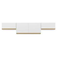 Kit 3 Armários De Cozinha Aéreos 4 Portas Veneza Multimóveis Mp2151 Branco/dourado Branco/dourado