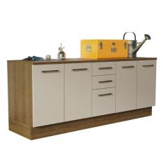 Kit com 2 Balcões Multiuso 4 Portas 3 Gavetas Agata Madesa