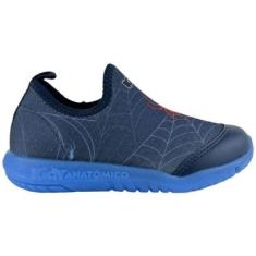 Tenis bebe Led Aranha Calc Facil Ortopedico Anatomico-Masculino