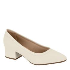 Sapato Feminino Modare Salto Baixo Grosso Conforto 7340.123, Branco of