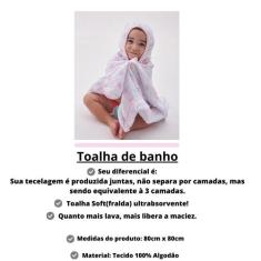 Pano de boca + Toalha de banho Bebe Soft Macia Menina Menino - Incomfr