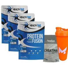 Whey Protein Fusion 3w 1,8kg 3x (5,4kg)+creatina 300g+ Coqueteleira 70