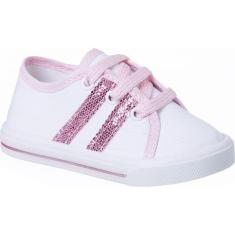 Tenis Sapatinho de sola  Bebe Com cadarço Glitter Faixa - HB Moda Kids
