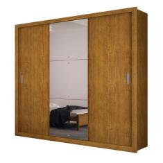 Guarda Roupa Casal Veneza Luxo com 3 Portas MDF Rufato, Imbuia