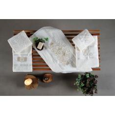 Jogo de Banho Bordado Richilieu 5 Peças Toalhas Muito Delicadas - INGR