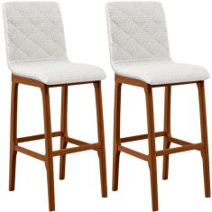 Kit 02 Banquetas Altas Cozinha Zoe B04 Bouclê Cru