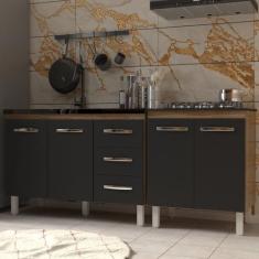 Armário Cozinha Gabinete Pia de 120 cm Bruna e Balcão Fran para Cookto