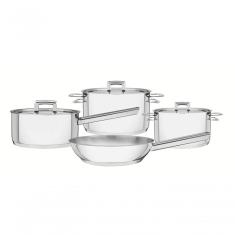 Jogo De Panelas Tramontina Brava Em Aço Inox 4 Peças