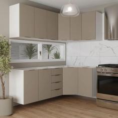 Cozinha Modulada 6 Peças sem Tampo sem Rodapé 3 Aéreos e 3 Balcões Ipa