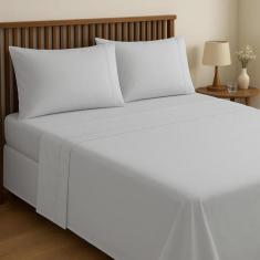 Jogo De Lençol Queen 04 Peças 100% Algodão 600 Fios Egipcíos - Forte L