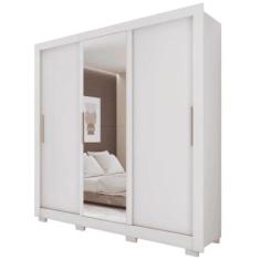 Guarda Roupas Casal com Espelho 3 Portas de Correr 2 Gavetas Vitória B