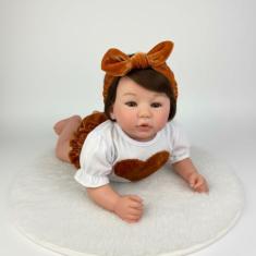 Bebê Reborn Menina Realista Cabelo fio a Fio - Mundo Azul e Rosa